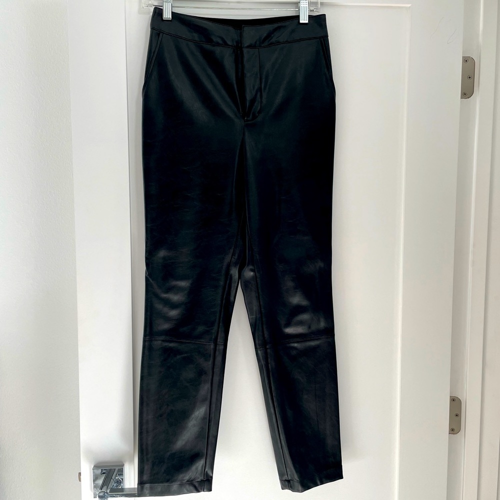 Express faux leather trousers